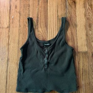 Army green crop tank